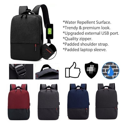 15.6'' BLAIRE Laptop Backpack with External USB Port 07