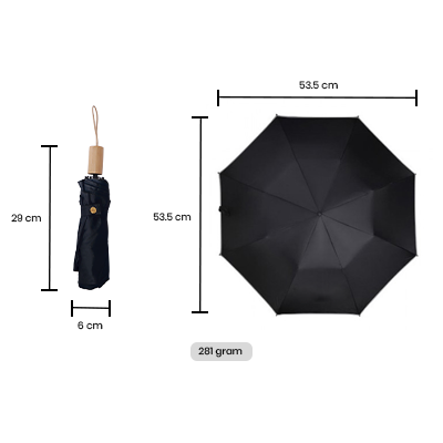 21'' 3 Fold Umbrella with Wooden Handle 13
