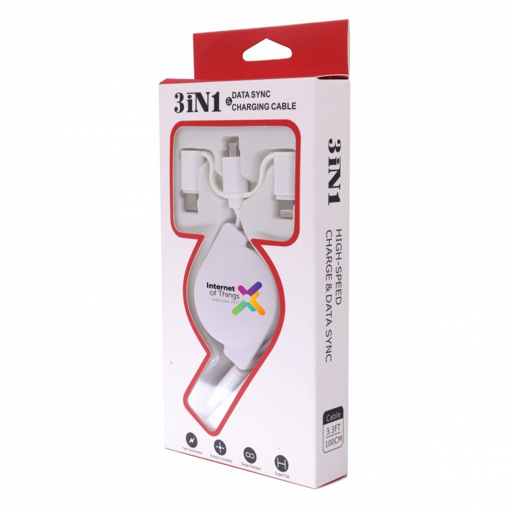 3-in-1 UNI Retractable USB Charging Cable 11