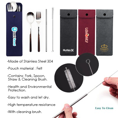 4-in-1 Cutlery Straw Felt Set 11