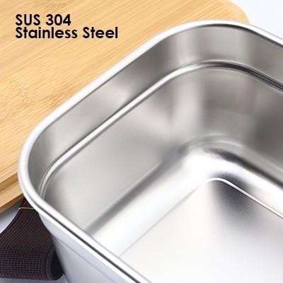 Bamboo SUS304 Lunch Box M Size - 1L 06
