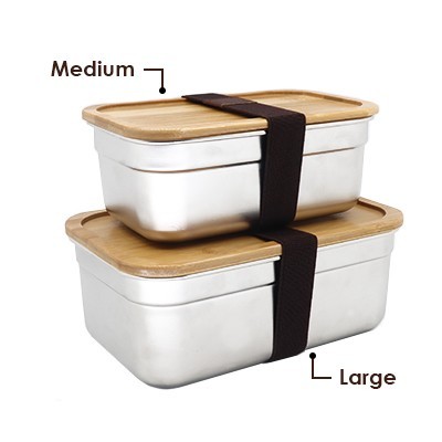 Bamboo SUS304 Lunch Box M Size - 1L 09