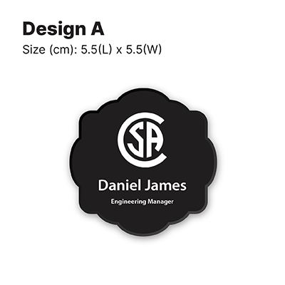Black Acrylic Name Tag with Magnetic Back 04
