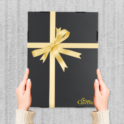 Black Gift Box 1 Compartment with Shredded Paper- M Size 03