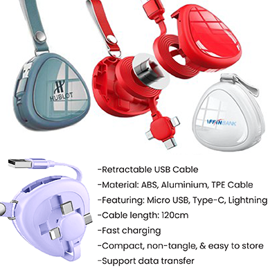 BLISS 3-in-1 Retractable USB Fast Charging Cable 13