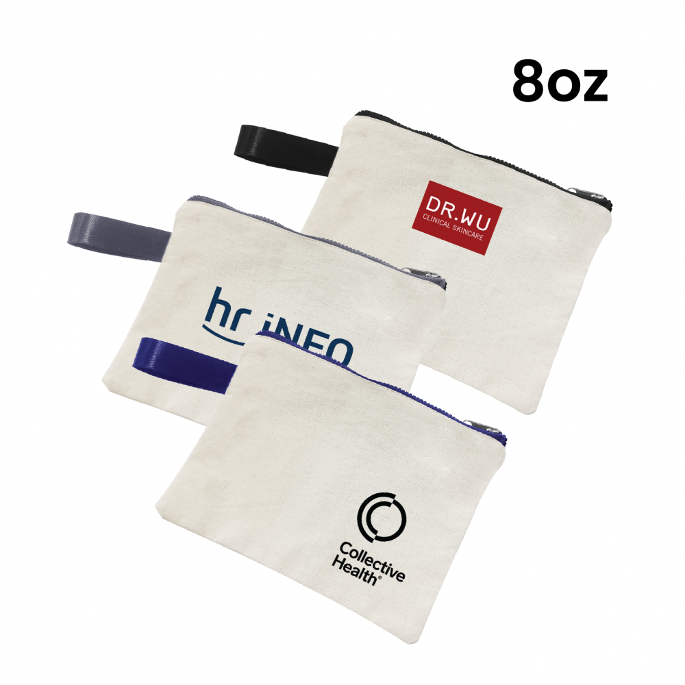 Canvas Zippered Pouch Travel Organizer with Handle - 8oz 01