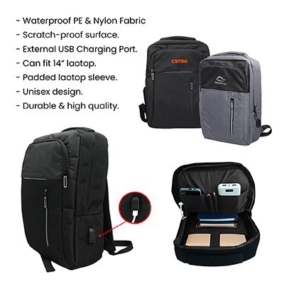 COD Travel Laptop Backpack with USB Port 11
