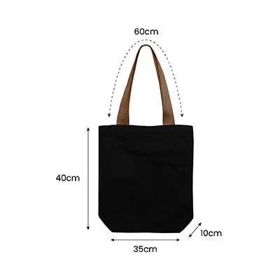 Colour Strip Black Canvas Bag V2 – 10oz (400x350x100) 09