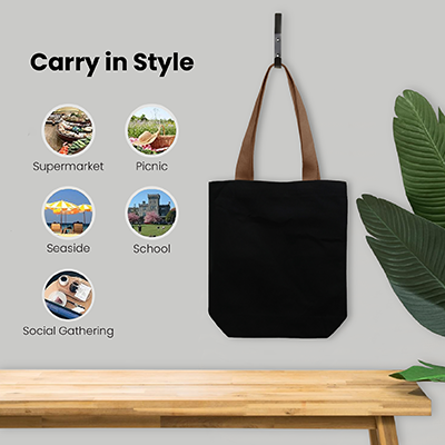 Colour Strip Black Canvas Bag V2 – 10oz (400x350x100) 08