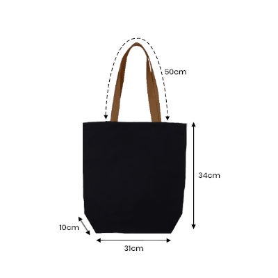 Colour Strip Black Canvas Bag – 10oz (340x310x100) 07