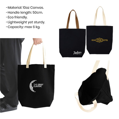 Colour Strip Black Canvas Bag – 10oz (340x310x100) 08