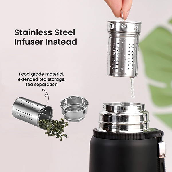 CUP Stainless Steel Vacuum Thermos Flask with Handle - 600ml 04