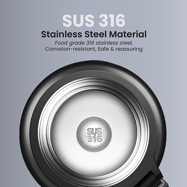 CUP Stainless Steel Vacuum Thermos Flask with Handle - 600ml 05