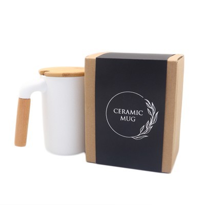 DESIGNER Ceramic Mug with Wooden Handle - 450ml 11