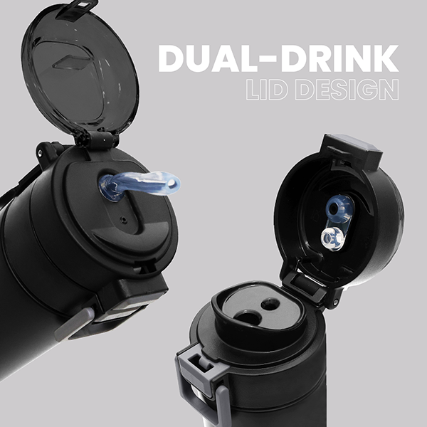 DUCK Dual Lid 316 S.Steel Bottle with Straw - 520ml 04