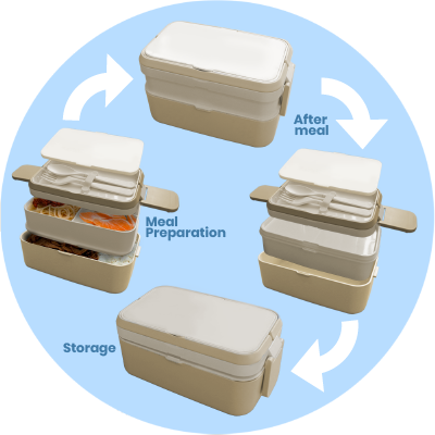 ECO Bamboo 2 Tier Lunch Box - 1200ml 05