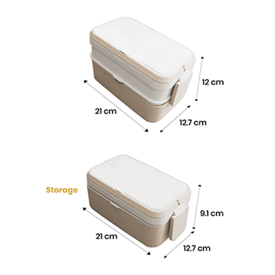 ECO Bamboo 2 Tier Lunch Box - 1200ml 09
