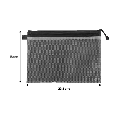 Frosted PVC Organizer with Net Divider – A5 Size 08