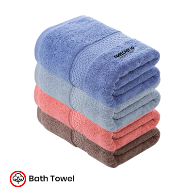 Full Cotton Bath Towel with Drawstring Pouch (1400x700) - 460g 01