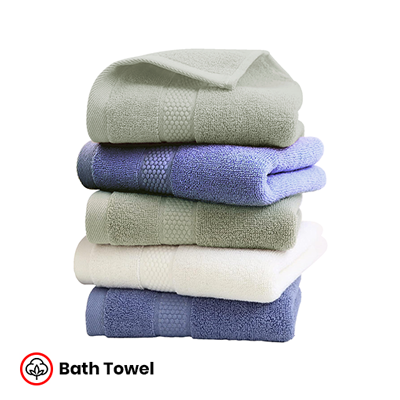 Full Cotton Bath Towel with Drawstring Pouch (1400×700) – 380g 01