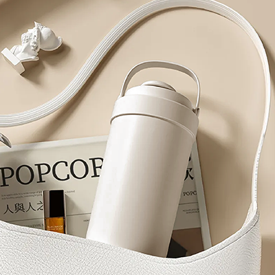 GOLD Dual Lid 316 S.Steel Bottle with Straw Handle – 500ml 12