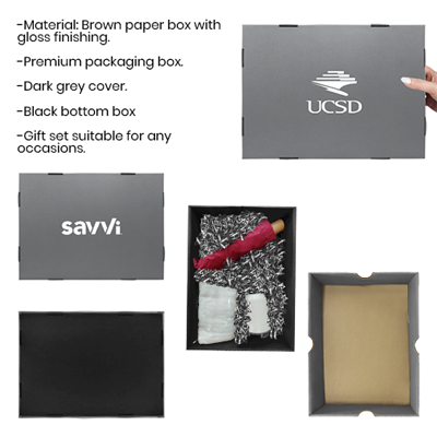 Grey Gift Box 1 Compartment with Shredded Paper- L Size 08