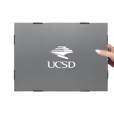 Grey Gift Box 2 Compartment with Shredded Paper- L Size 01