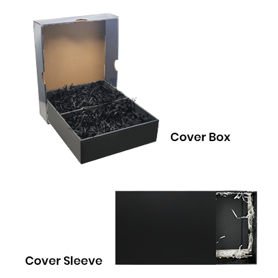 Grey Gift Box 2 Compartment with Shredded Paper- L Size 05