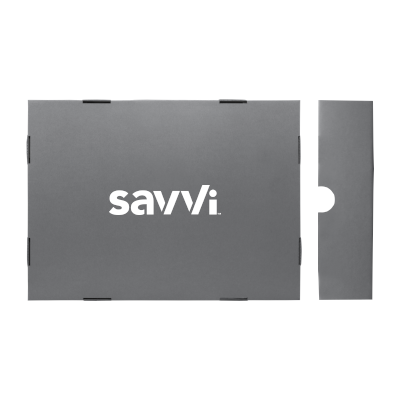 Grey Gift Box 3 Compartment with Shredded Paper- L Size 05