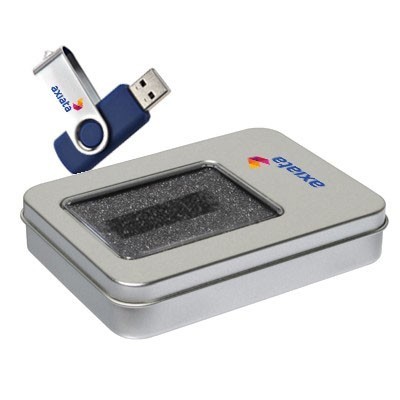 Half Window USB Metal Tin Box with White Sleeve 05