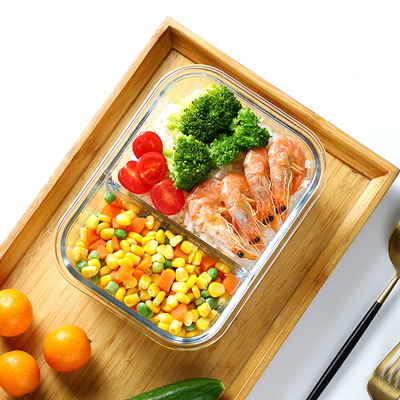 High Borosilicate Glass Lunch 2 Compartment - 1040ml 03