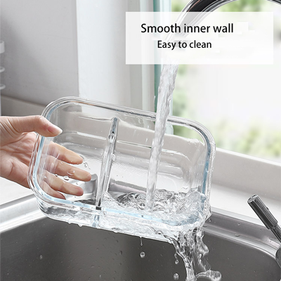 High Borosilicate Glass Lunch 2 Compartment - 1040ml 06