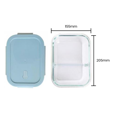 High Borosilicate Glass Lunch 2 Compartment - 1040ml 07