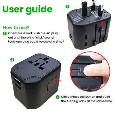 INNOV Travel Adapter 2 Type-C + 2 USB Smart Charger 06