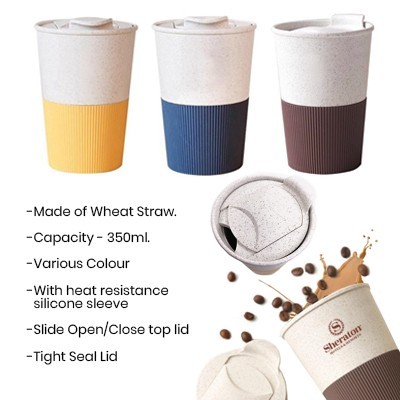 LATTE Eco-Wheat Tumbler with Silicone Holder - 350ml 13