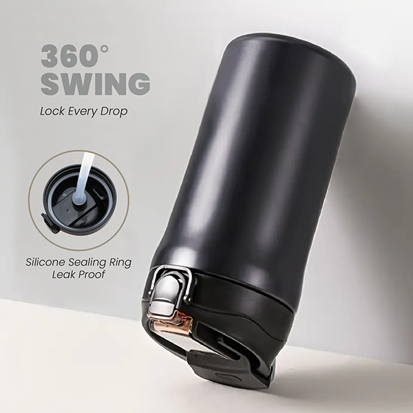 LINK Dual Lid 316 S.Steel Bottle with Straw - 600ml 06