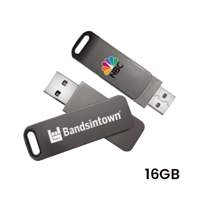 Metal Swing Black USB Flash Drive - 16GB 01