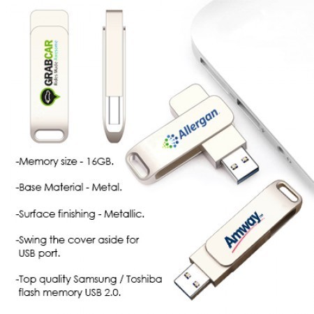 Metal Swing Silver USB flash drive - 16GB 08
