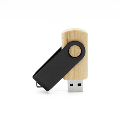 Metal Swivel Black Wooden USB Flash Drive – 32GB 06