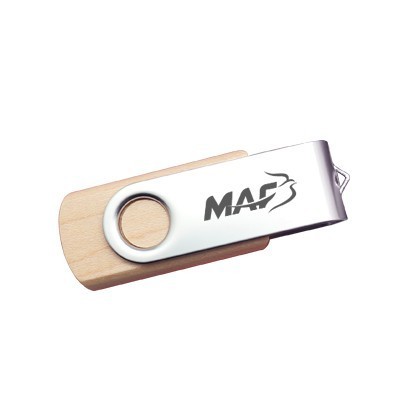 Metal Swivel Wooden USB Flash Drive - 32GB 06