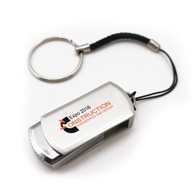 Mini Metal Swivel USB flash drive with HP Strap - 8GB 11