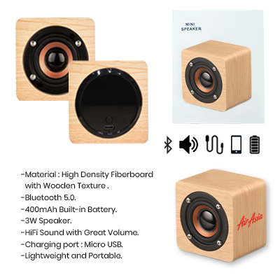 Mini Nelson Wooden Bluetooth Speaker - 400mAh Battery 11
