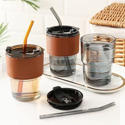 MONTE 2 Premium Color Glass Mug with PU Sleeve- 400ml 04