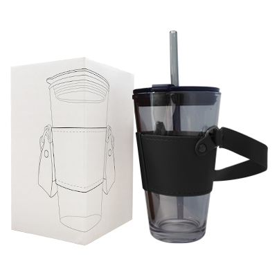 MONTE 3 Premium Color Glass Mug with PU Sleeve - 450ml 10