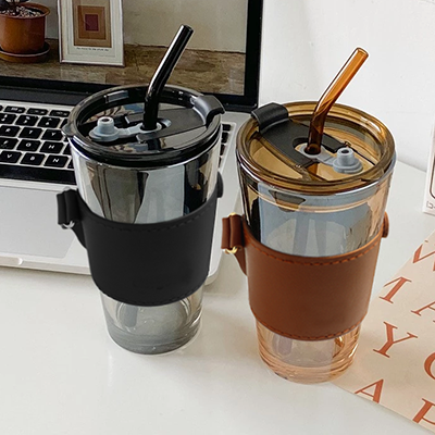 MONTE 3 Premium Color Glass Mug with PU Sleeve - 450ml 05