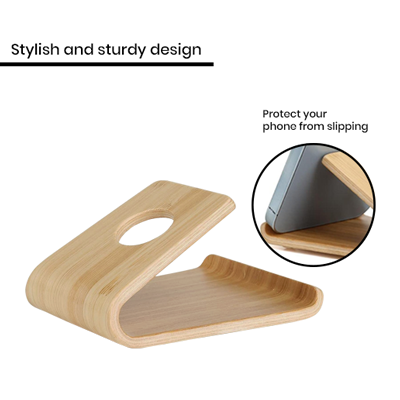 Natural Wooden Smartphone Stand 06