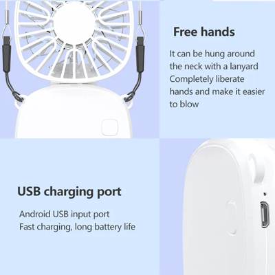 POCKET Mini Foldable Fan with Lanyard - 300mAh 06