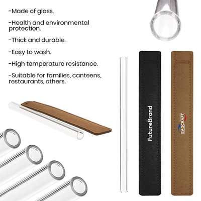 Premium Glass Straw (15×220) with Straw Felt Pouch Set 09