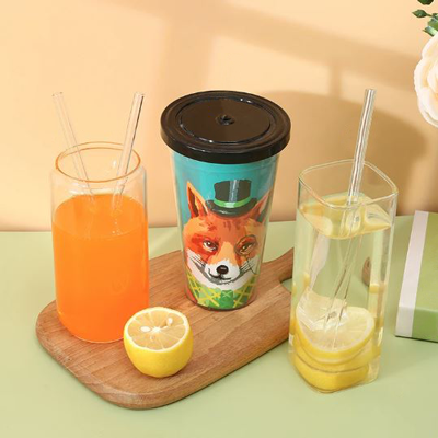 Premium Glass Straw (8×220) with Straw Felt Pouch Set 07