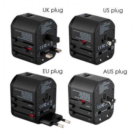 Premium Travel Adapter Dual USB Hub With Smart Charge 2.4A 08